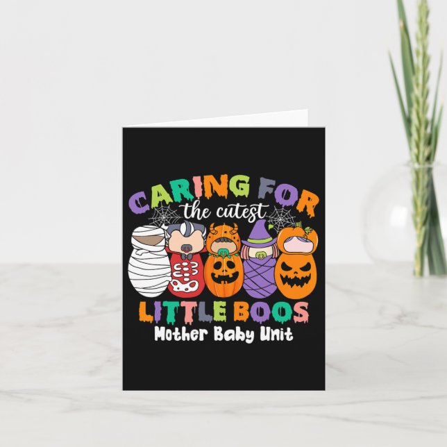 Caring For The Cutest Little Boos Mother Ba  Card (Front)