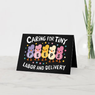Caring For Tiny Labor And Delivery L&D Nurse Letterpress Thank You Card