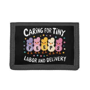 Caring For Tiny Labor And Delivery L&D Nurse Trifold Wallet