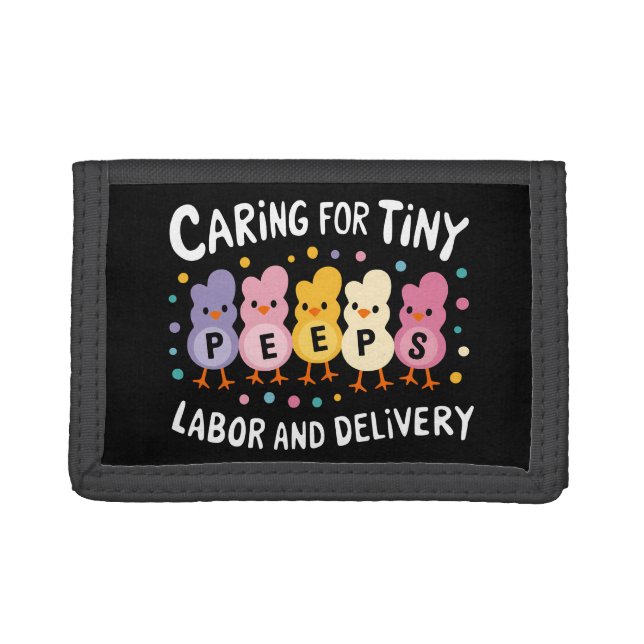 Caring For Tiny Labor And Delivery L&D Nurse Trifold Wallet (Front)