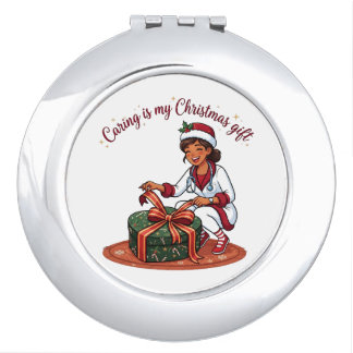 Caring is my Christmas Gift Nurse Compact Mirror