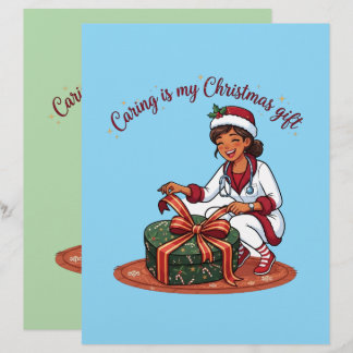 Caring is my Christmas Gift Nurse Letterhead