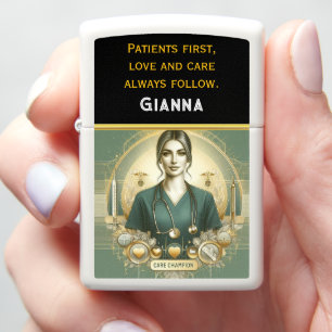 Caring Nurse Practitioner Focused on Healing Zippo Lighter