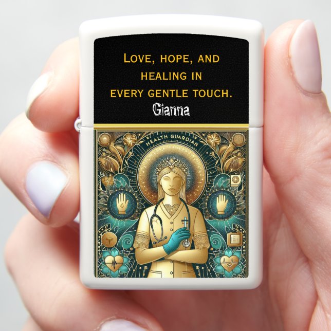 Caring Nurse Practitioner Shows Compassion Zippo Lighter (In Hand)