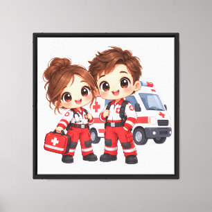 Caring Paramedic Duo Canvas Print