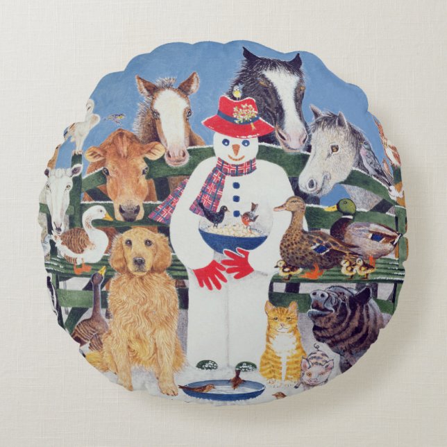 Caring Round Pillow (Front)