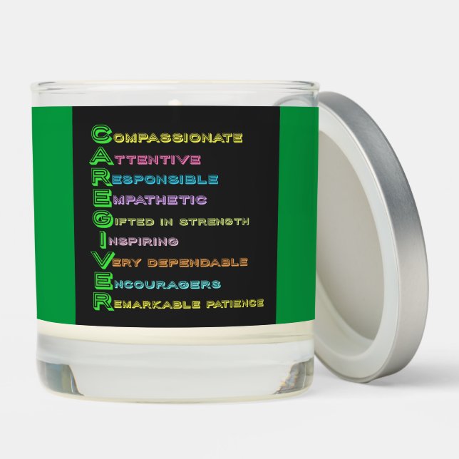 Caring, Thoughtful Caregiver Gift: Scented Candle (Lid)