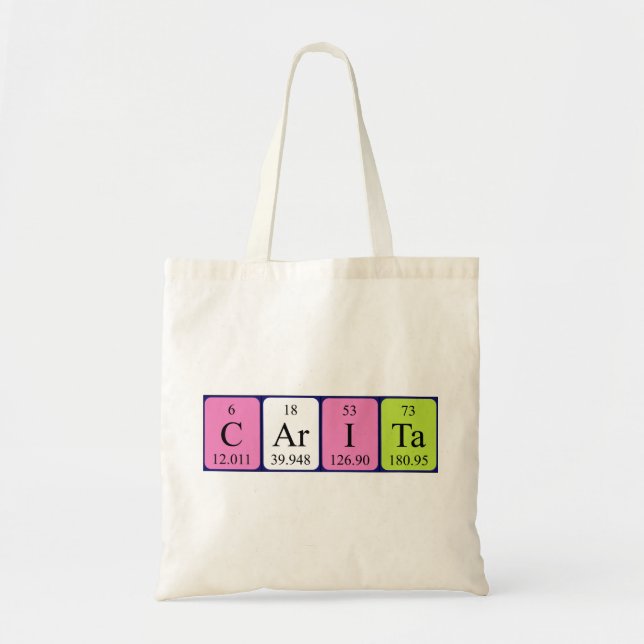Carita periodic table name tote bag (Front)
