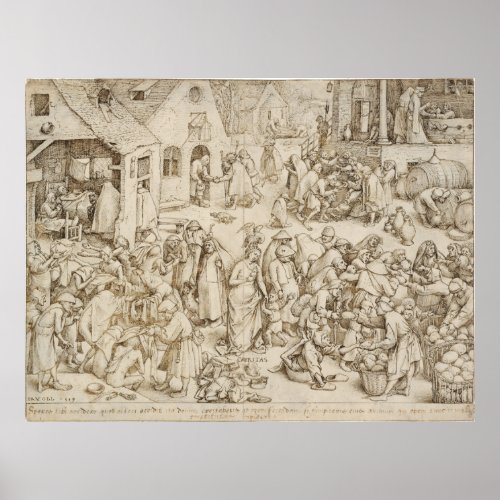 Caritas Charity by Pieter Bruegel the Elder Poster