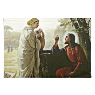 Carl Bloch: Woman at the Well painting Cloth Placemat
