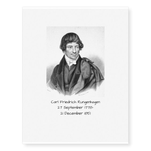 Carl Friedrich Rungenhagen Temporary Tattoos (Front)