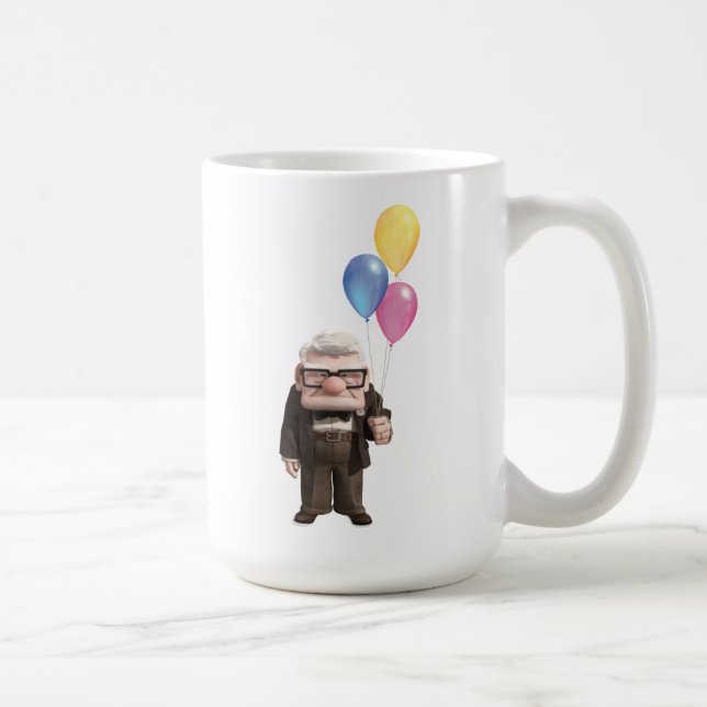 Carl from the Disney Pixar UP Movie Holding Coffee Mug (Right)