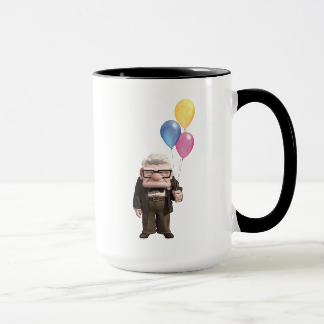 Carl from the Disney Pixar UP Movie Holding Mug (Right)