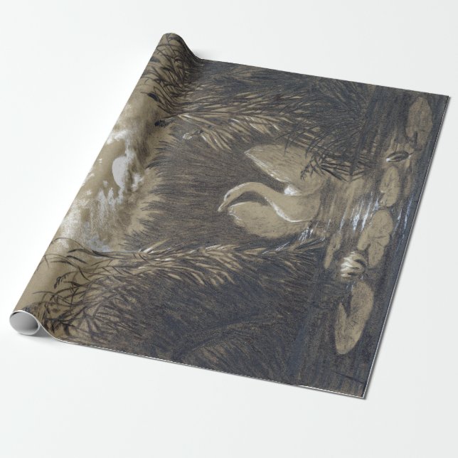 Carl Gustav Carus A Swan Among the Reeds Wrapping Paper (Unrolled)
