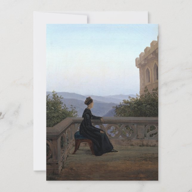 Carl Gustav Carus - Woman on the Balcony Invitation (Front)