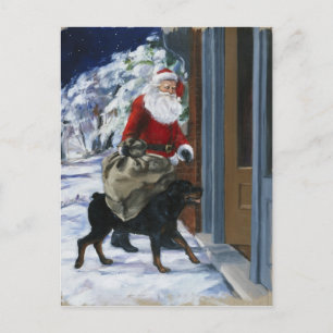 Carl Helping Santa Claus from <Carl's Christmas> b Holiday Postcard