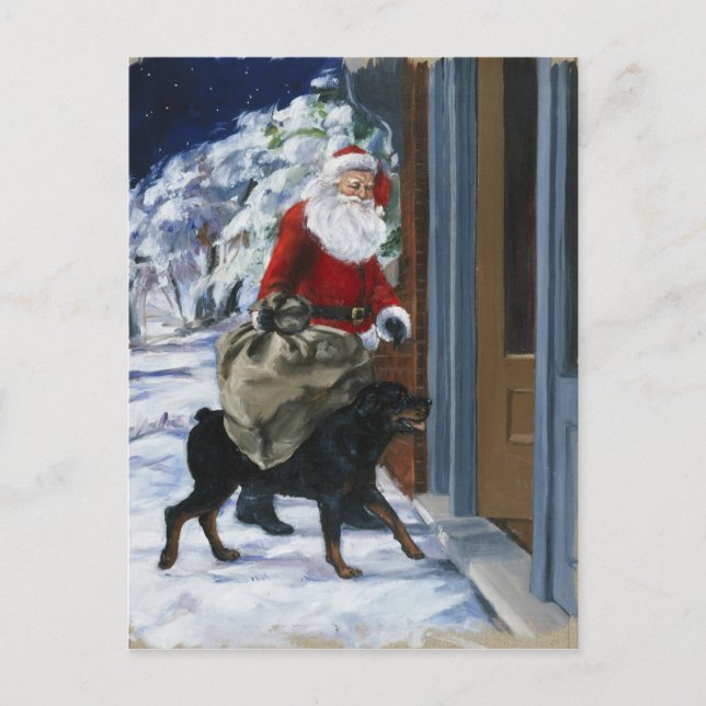 Carl Helping Santa Claus from <Carl's Christmas> b Holiday Postcard (Front)
