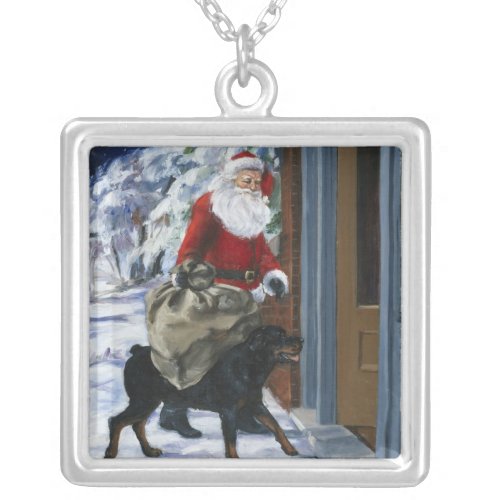 Carl Helping Santa Claus from Carls Christmas b Silver Plated Necklace