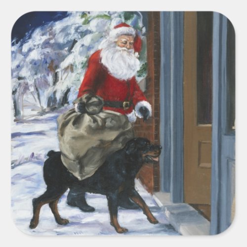 Carl Helping Santa Claus from Carls Christmas b Square Sticker