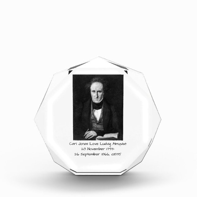 Carl Jonas Love Ludvig Almqvist c1835 Acrylic Award (Front)