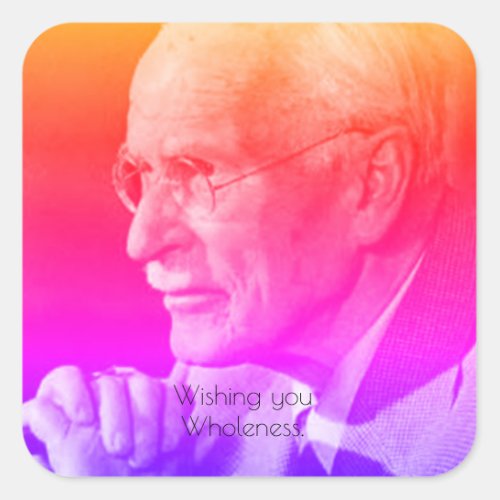 Carl Jung Wishing you Wholeness _ theory sticks Square Sticker
