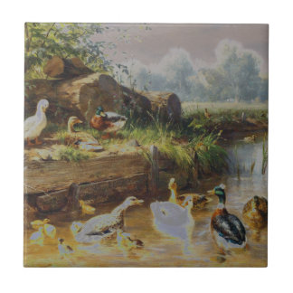 Carl Jutz - Ducks at the Brook (Modified) Ceramic Tile