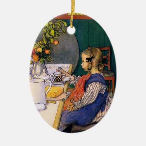 Carl Larsson A Late Risers Miserable Breakfast Ceramic Ornament