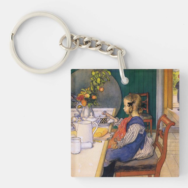 Carl Larsson A Late Riser's Miserable Breakfast Keychain (Front)
