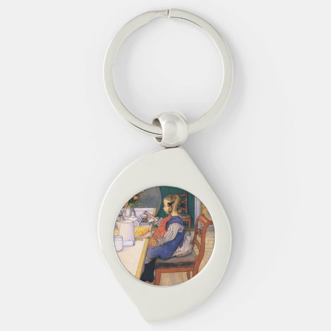 Carl Larsson A Late Riser's Miserable Breakfast Keychain (Front)