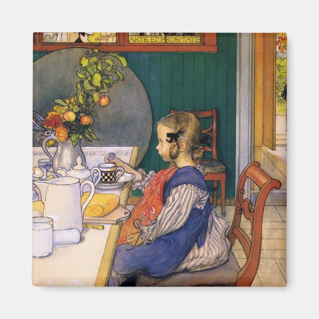 Carl Larsson A Late Riser's Miserable Breakfast Magnet (Front)