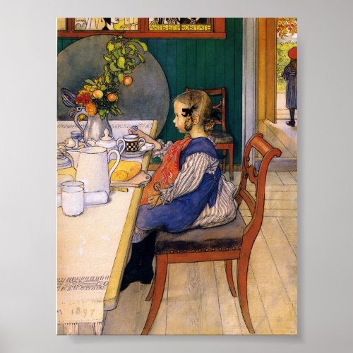 Carl Larsson A Late Risers Miserable Breakfast Poster