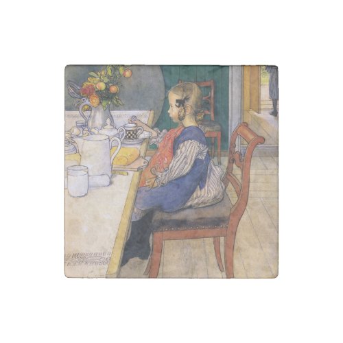 Carl Larsson A Late Risers Miserable Breakfast Stone Magnet