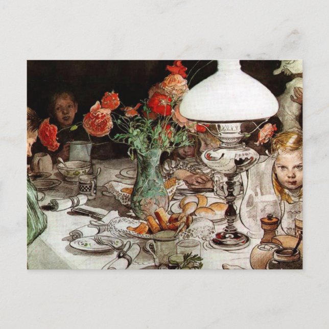 Carl Larsson - Around the Lamp Postcard (Front)