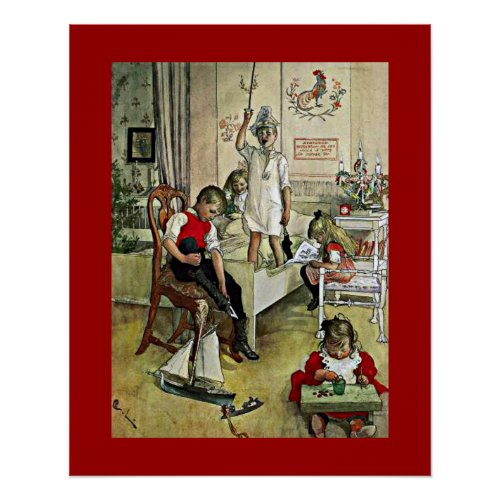 Carl Larsson art Christmas Morning Poster