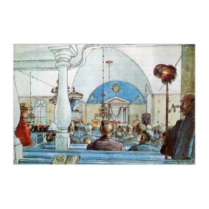 Carl Larsson artwork, At Church, Acrylic Print