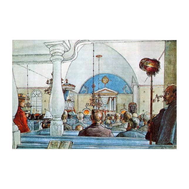 Carl Larsson artwork, At Church, Acrylic Print (Front)