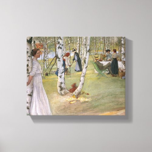 Carl Larsson _ Breakfast In The Open Canvas Print