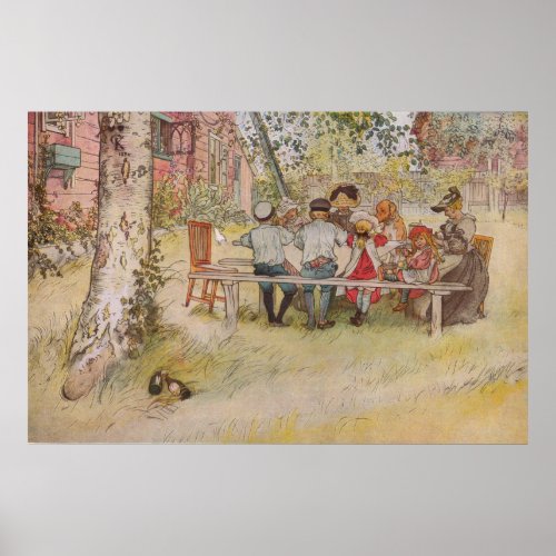 Carl Larsson Breakfast Under The Big Birch Poster