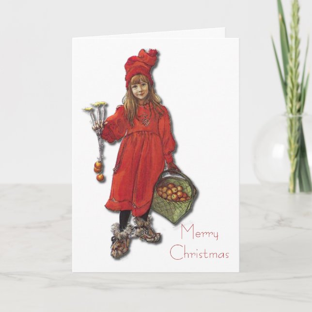 Carl Larsson Brita as Iduna Says Merry Christmas Holiday Card (Front)