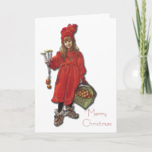 Carl Larsson Brita as Iduna Says Merry Christmas Holiday Card