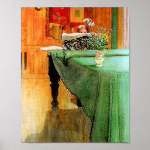 Carl Larsson - Brita At The Piano Poster