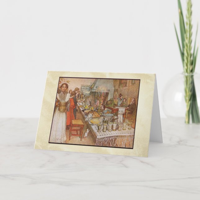 Carl Larsson Christmas Eve Dinner Holiday Card (Front)