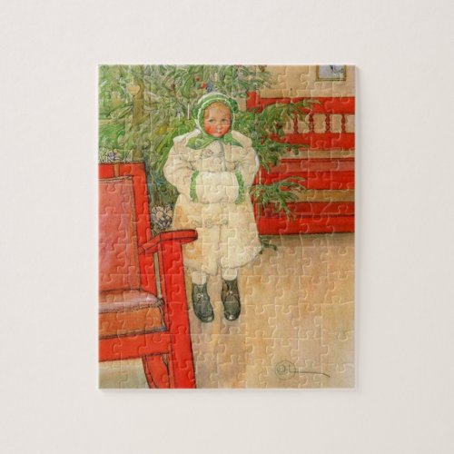 Carl Larsson Christmas Girl with Winter Muff Jigsaw Puzzle