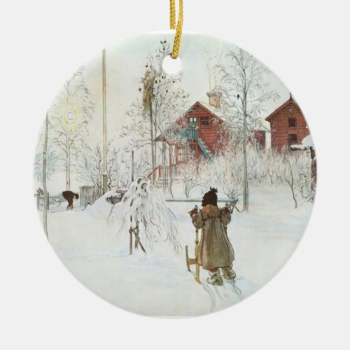 Carl Larsson Christmas in Sweden Ceramic Ornament