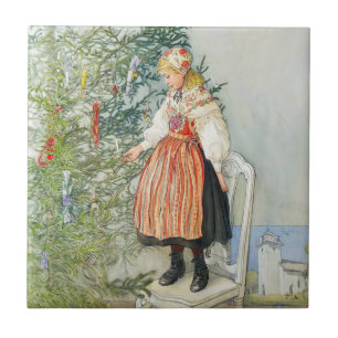 Carl Larsson Christmas Tree Ceramic Tile
