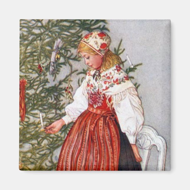 Carl Larsson Christmas Tree Fridge Magnet (Front)
