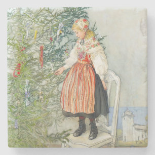 Carl Larsson Christmas Tree Stone Coaster
