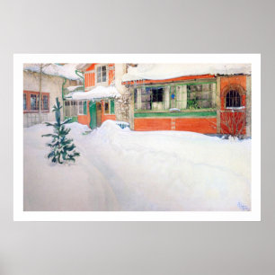 Carl Larsson Cottage in Snow Fine Art Print