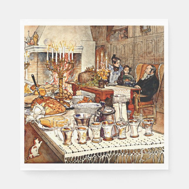 Carl Larsson: Detail of Christmas Eve, Napkins (Front)