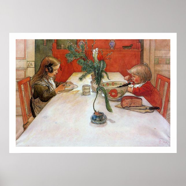 Carl Larsson Evening Meal Fine Art Print (Front)
